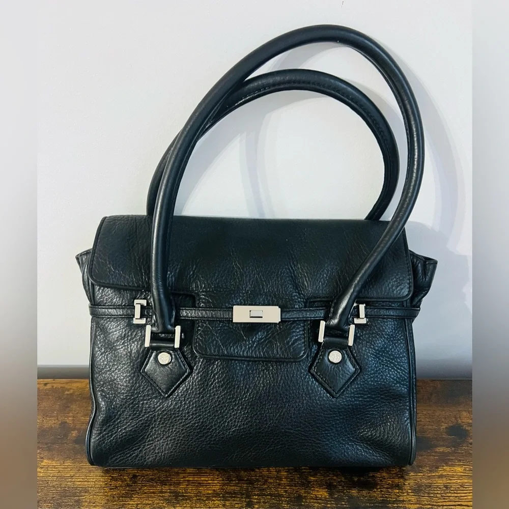 Vintage Brooks Brothers Black Leather Handbag – Like New